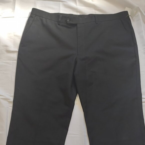 BEVERLY HILLS POLO CLUB BLACK MEN'S DRESS PANTS BELT LOOPS WIDE STRAIGHT LEG 44W - Picture 1 of 10